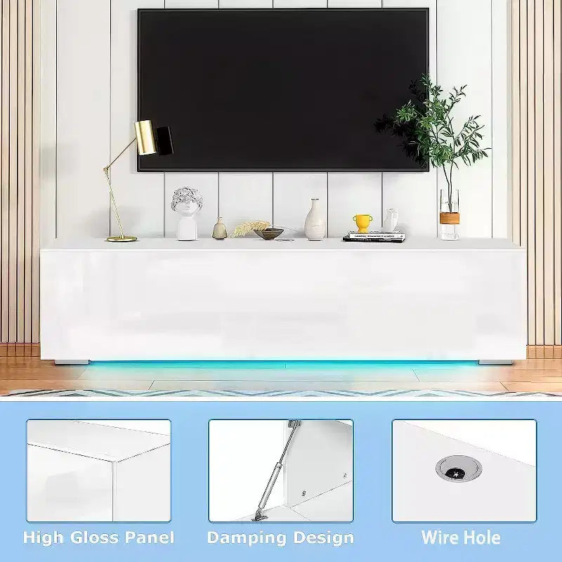 Meuble TV LED flottant mural 55 pouces