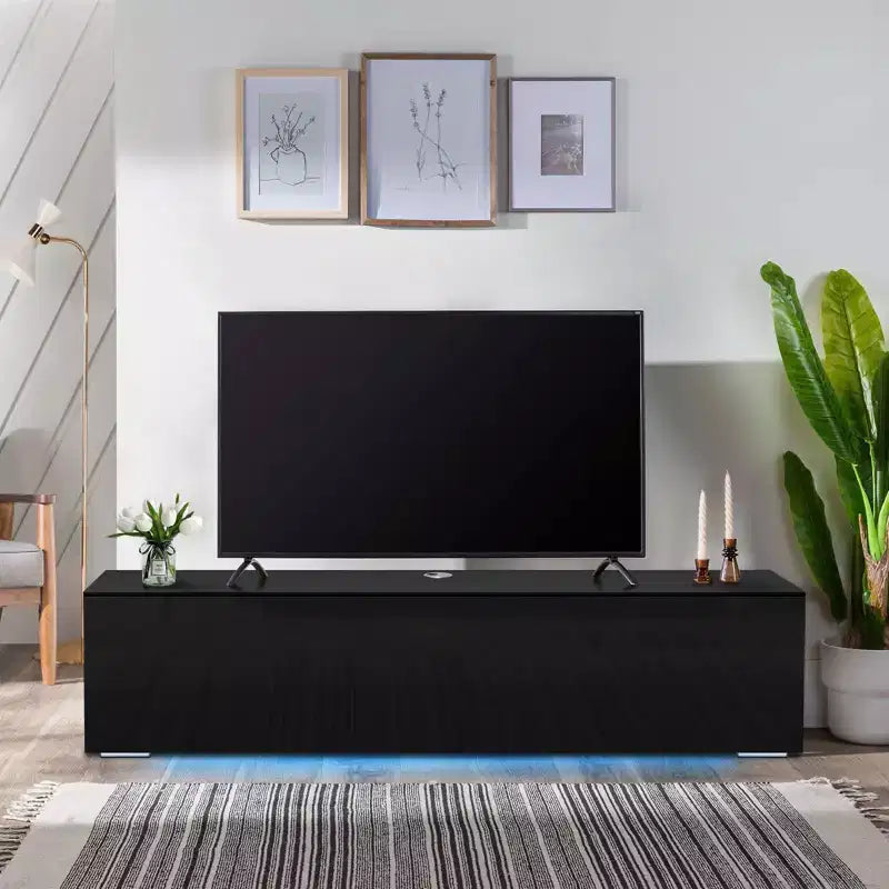 Meuble TV LED flottant mural 55 pouces