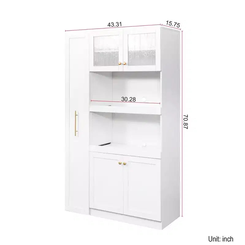 Meuble de rangement de cuisine multifonctionnel de 43 pouces