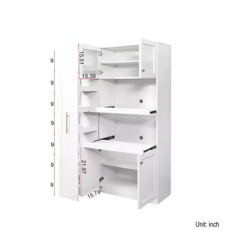Meuble de rangement de cuisine multifonctionnel de 43 pouces