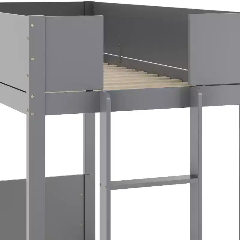Lit superposé convertible en bois massif pour enfants