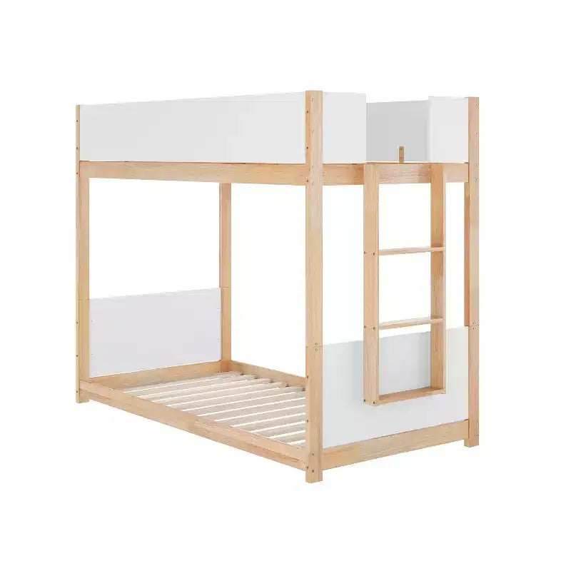 Lit superposé convertible en bois massif pour enfants