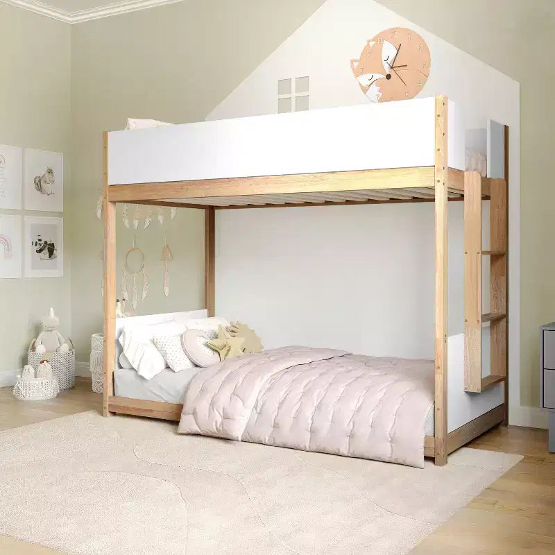 Lit superposé convertible en bois massif pour enfants