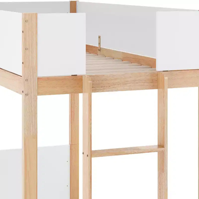 Lit superposé convertible en bois massif pour enfants
