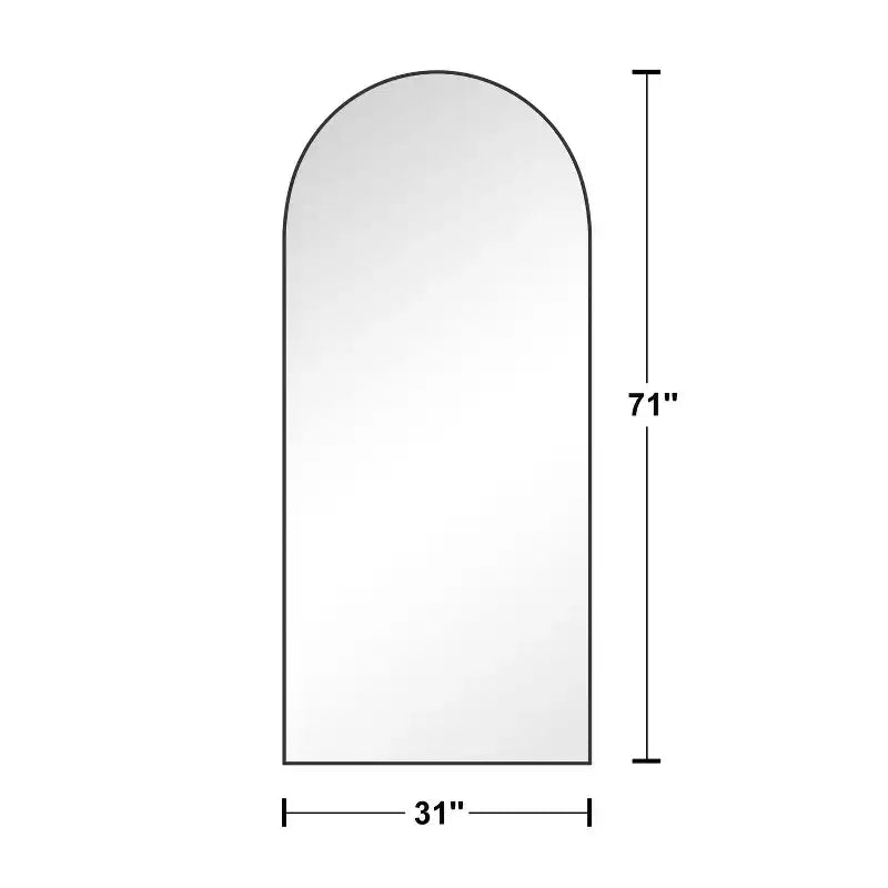 Miroir plein pied 71x31 en métal, arche, noir