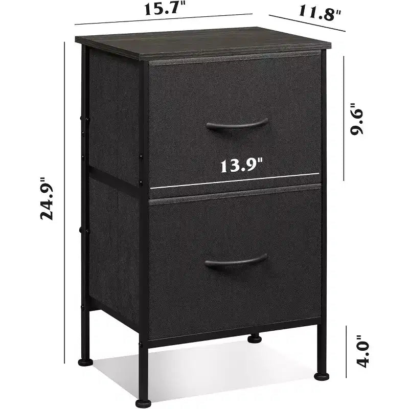 Tables de chevet lot de 2, commode 2 tiroirs pour chambre à coucher