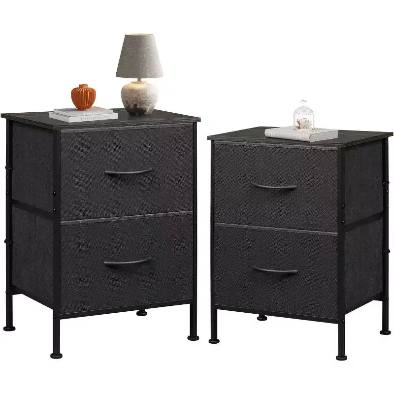 Tables de chevet lot de 2, commode 2 tiroirs pour chambre à coucher