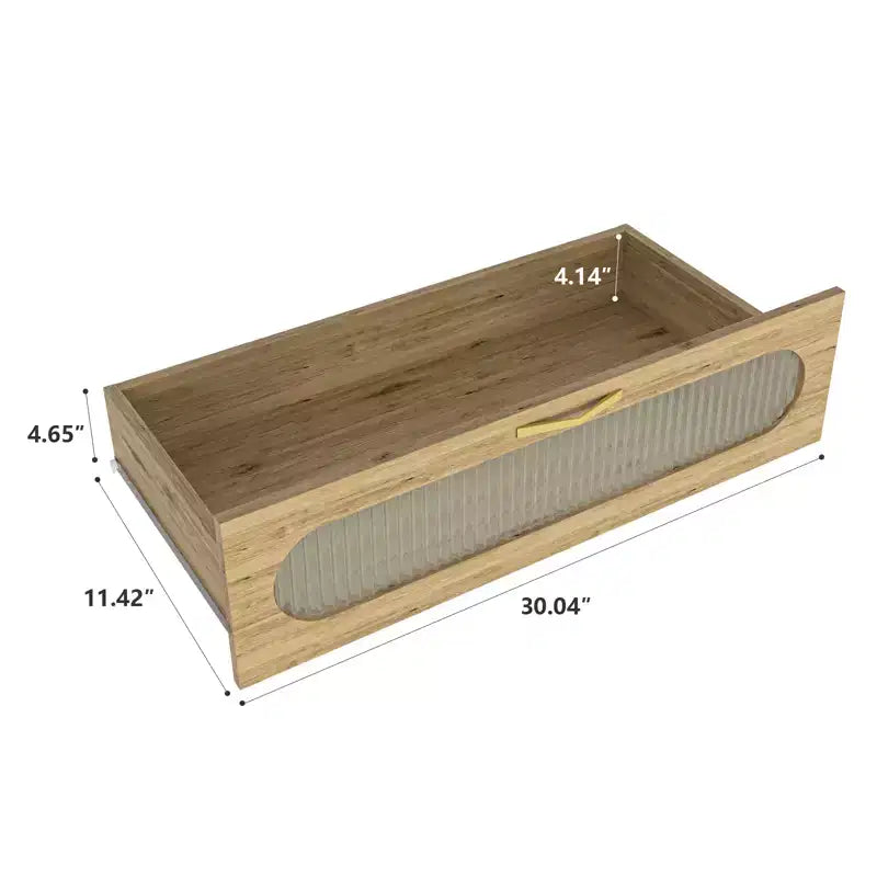 Commode verticale en bois avec quatre tiroirs et poignées dorées, style ferme, 105 cm de hauteur