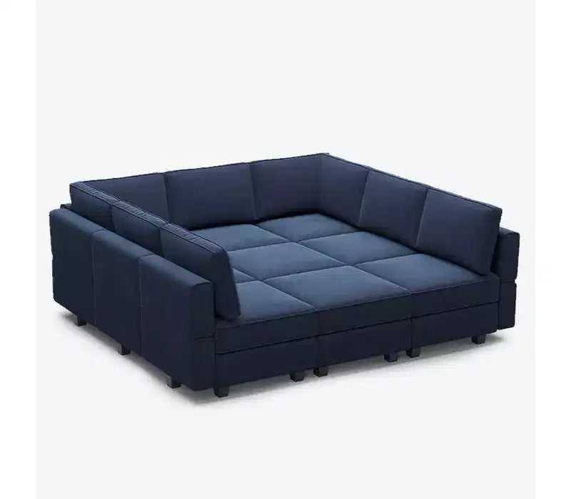 Canapé-lit modulaire Belffin en velours avec rangement (9 assises + 9 côtés)