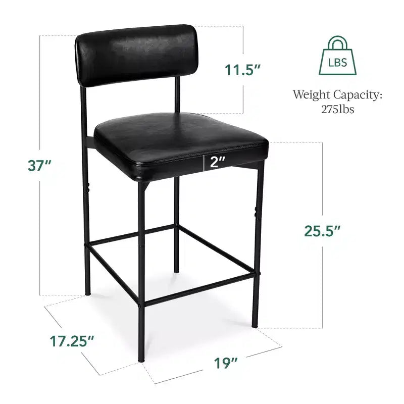 Lot de deux tabourets de bar en similicuir