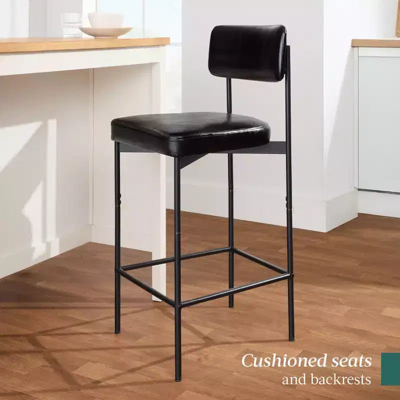 Lot de deux tabourets de bar en similicuir