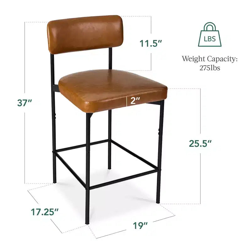 Lot de deux tabourets de bar en similicuir