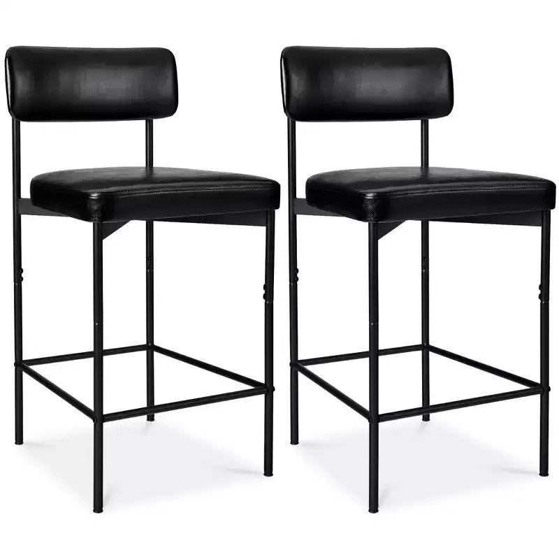 Lot de deux tabourets de bar en similicuir