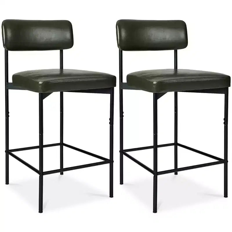 Lot de deux tabourets de bar en similicuir