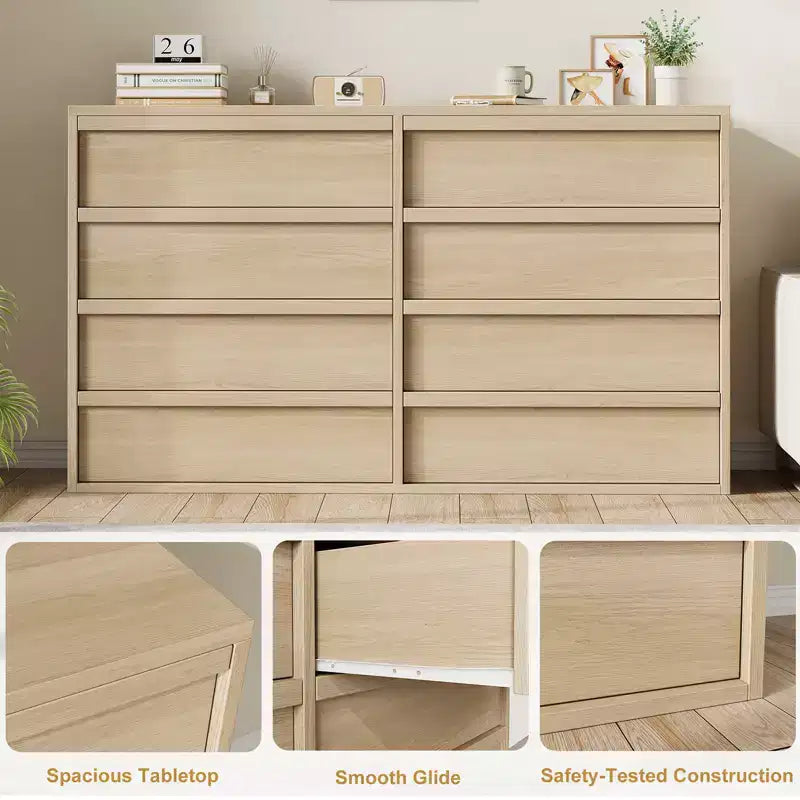 Commode double moderne large de 54 po