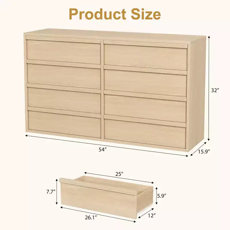 Commode double moderne large de 54 po