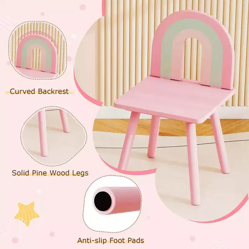 Coiffeuse et chaise pour enfants avec miroir en forme de nuage Étagère ouverte Tiroirs de rangement Blanc/Rose/Violet