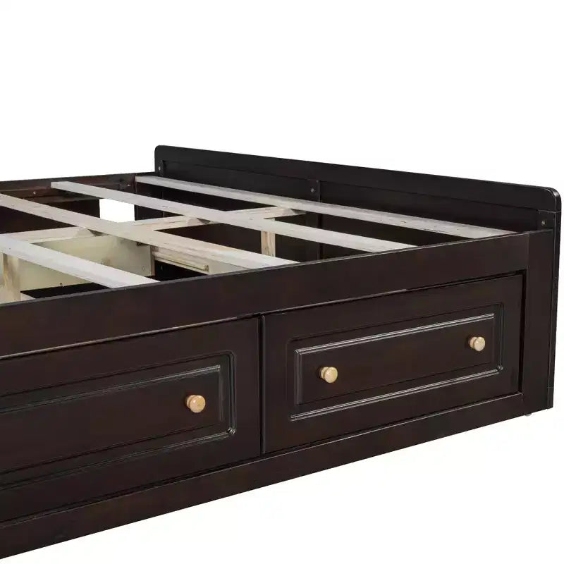 Cadre de lit plateforme en bois Queen Size avec 6 tiroirs