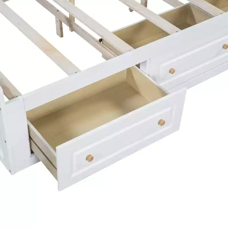 Cadre de lit plateforme en bois Queen Size avec 6 tiroirs