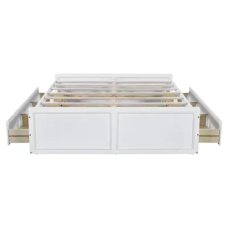 Cadre de lit plateforme en bois Queen Size avec 6 tiroirs