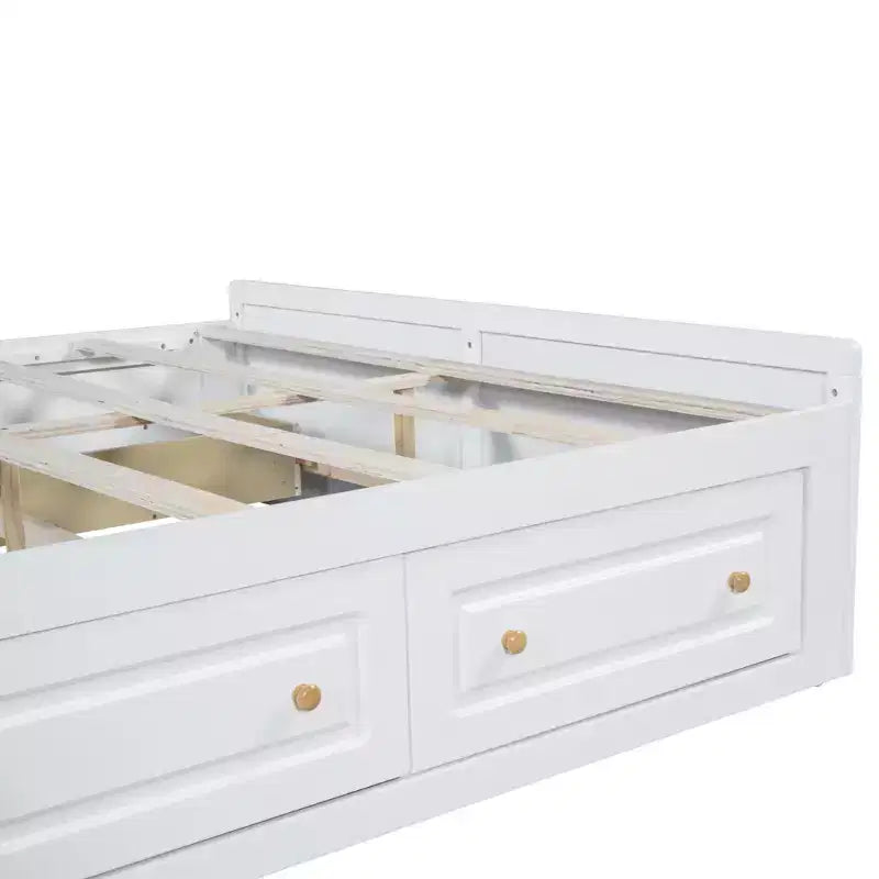 Cadre de lit plateforme en bois Queen Size avec 6 tiroirs