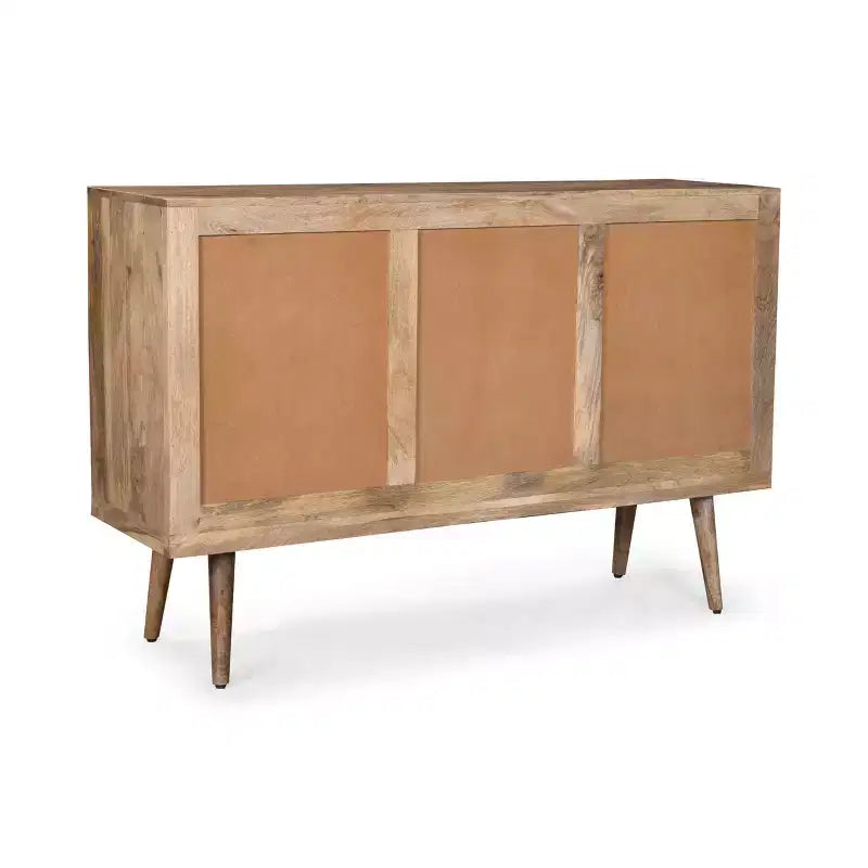Buffet bas Bohème Fait Main en Bois de Mangue avec Rangement