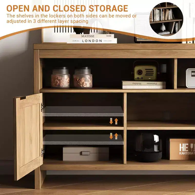 Meuble TV style ferme en rotin