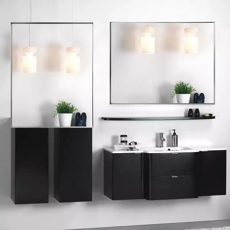 Miroir de salle de bain mural incliné argenté
