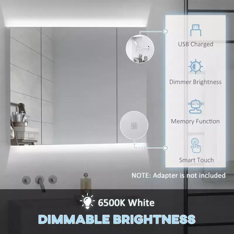 Organisateur de miroir mural pour meuble-lavabo de salle de bain
