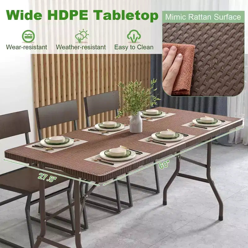 Table de pique-nique pliante Table à manger extérieure