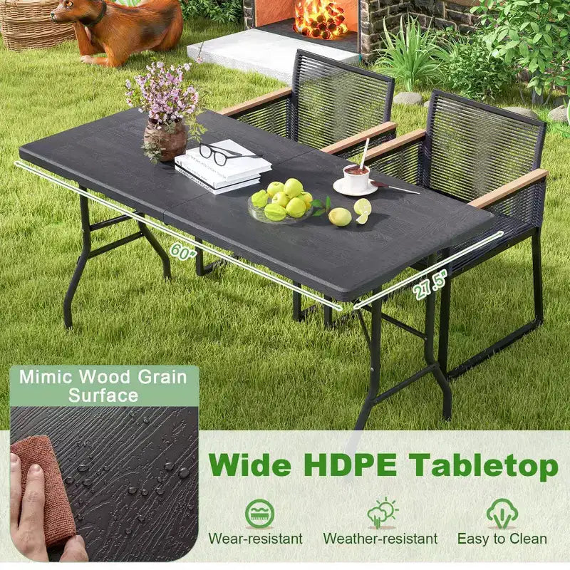 Table de pique-nique pliante Table à manger extérieure