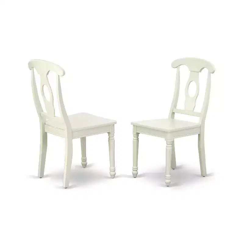Chaises de salle à manger rondes blanches en lin