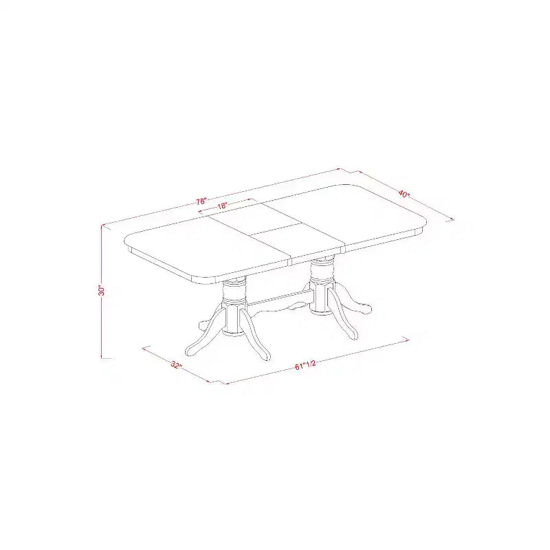 Table de salle à manger rectangulaire aux coins arrondis