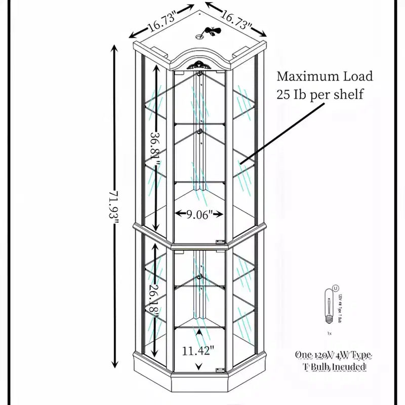 Vitrine avec 2 portes vitrées