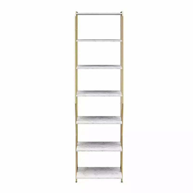 Gwyneth Closet - Shelves, White Faux Marble and Golden Bronze