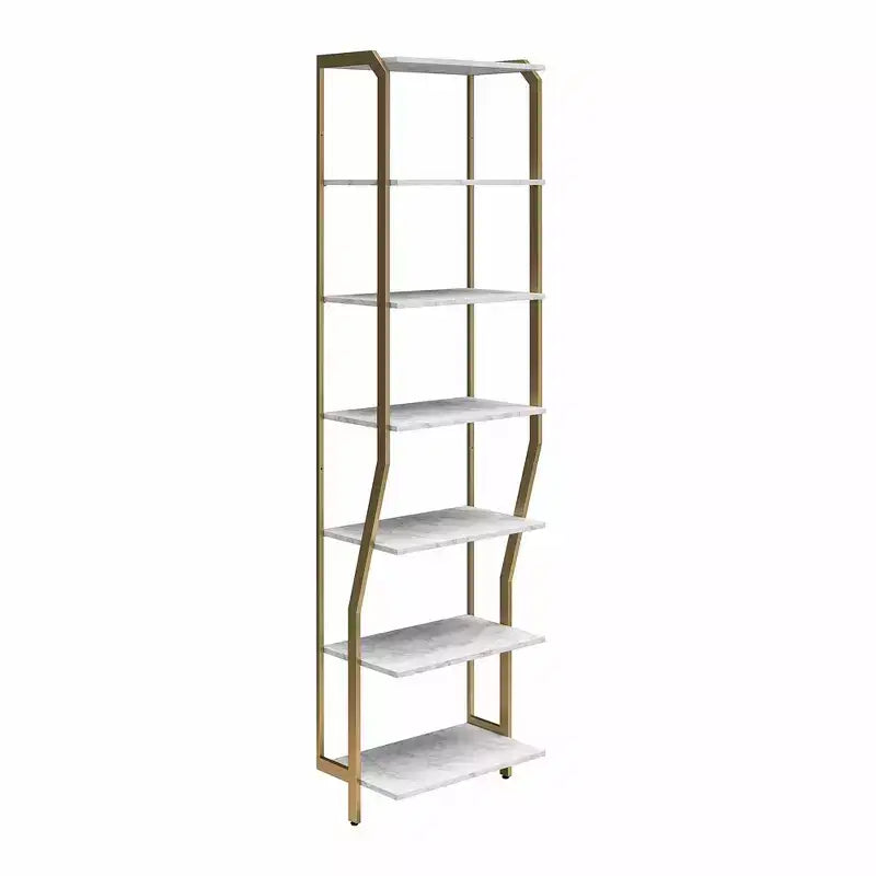 Étagères, Faux Marbre Blanc et Bronze Doré