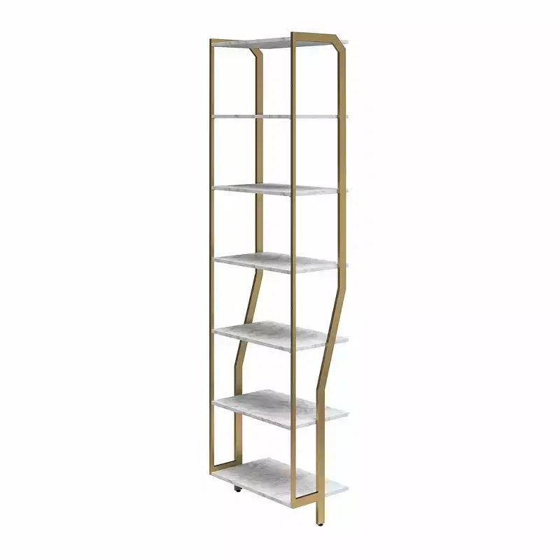 Étagères, Faux Marbre Blanc et Bronze Doré