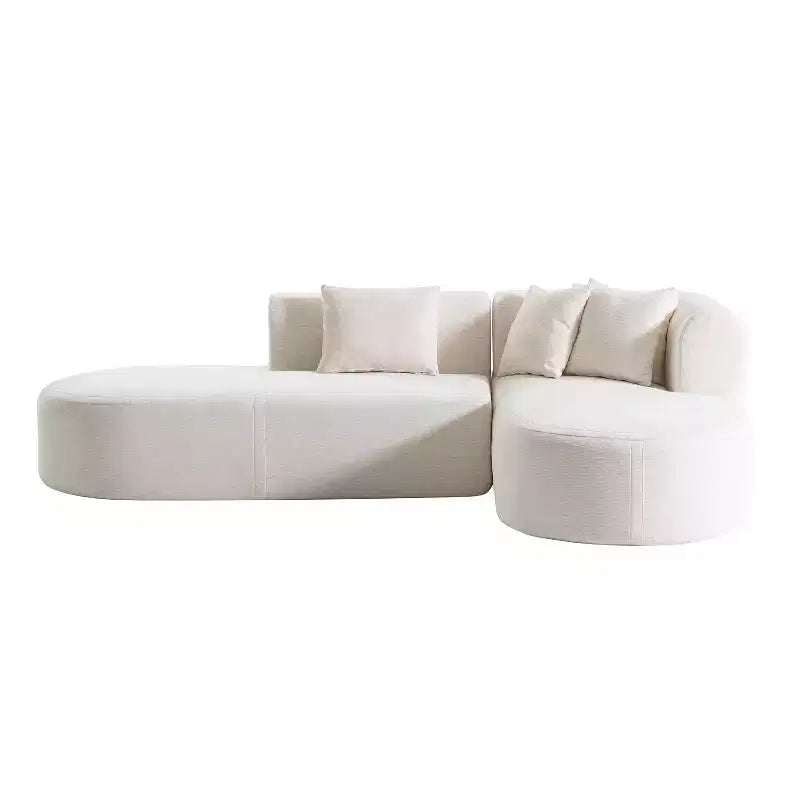 Canapé d'angle incurvé rembourré au design moderne