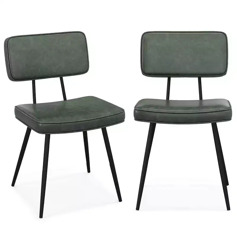 Chaises de salle à manger en similicuir rembourrées d'éponge avec assise cascade