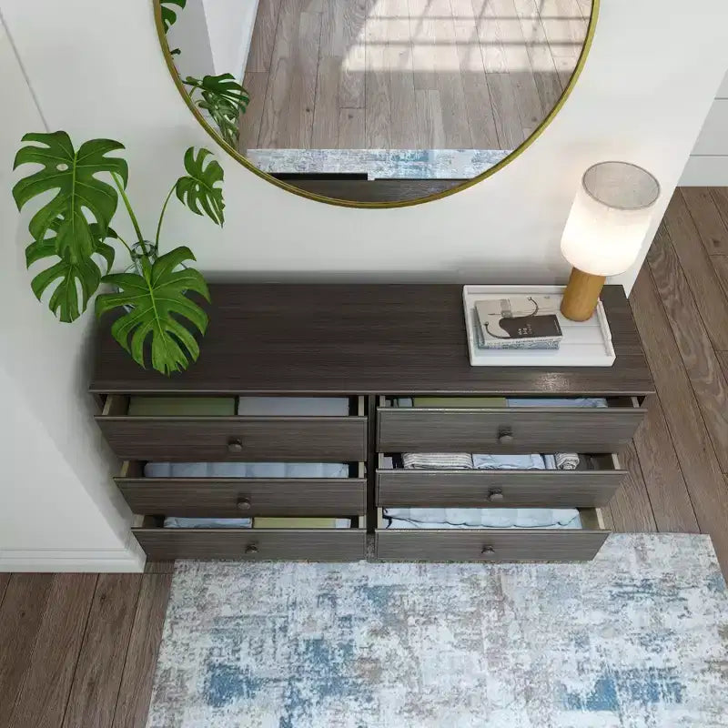 Commode en bois massif classique, commode de rangement pour chambre à coucher