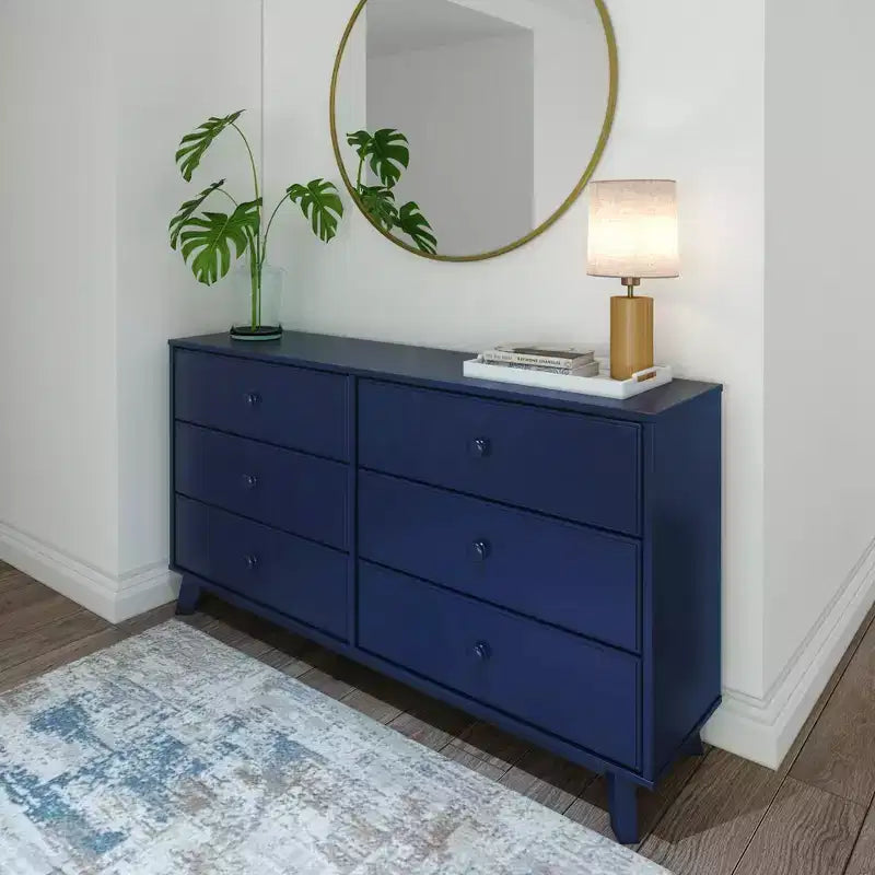 Commode en bois massif classique, commode de rangement pour chambre à coucher