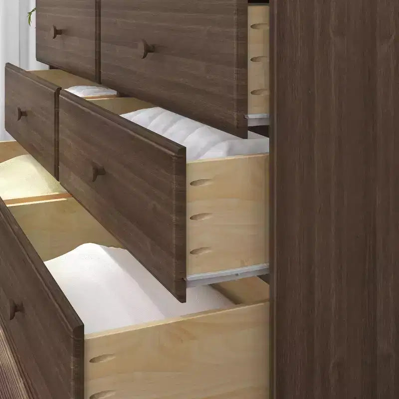 Commode en bois massif classique, commode de rangement pour chambre à coucher