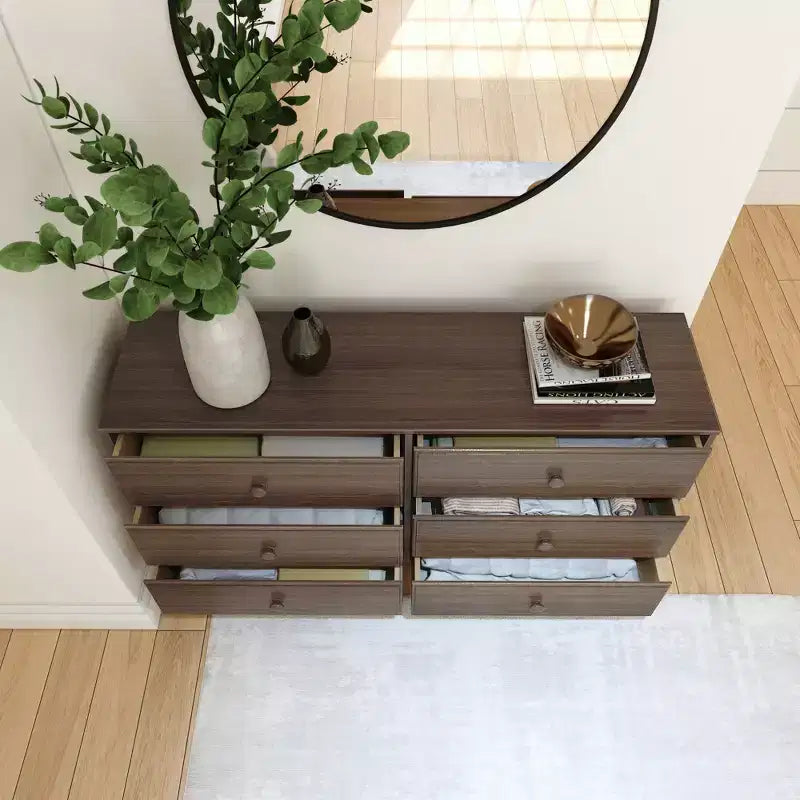 Commode en bois massif classique, commode de rangement pour chambre à coucher