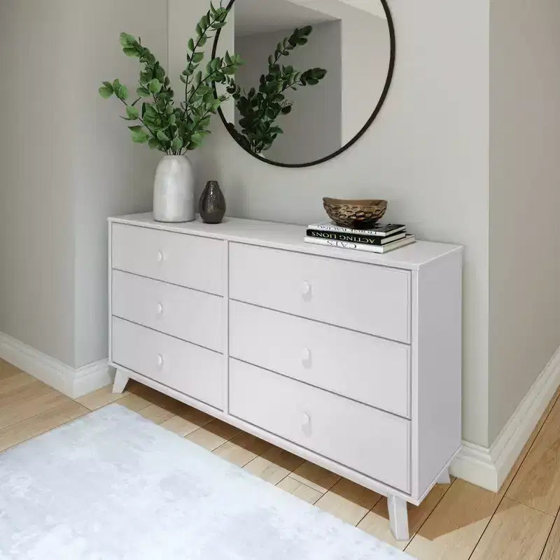 Commode en bois massif classique, commode de rangement pour chambre à coucher