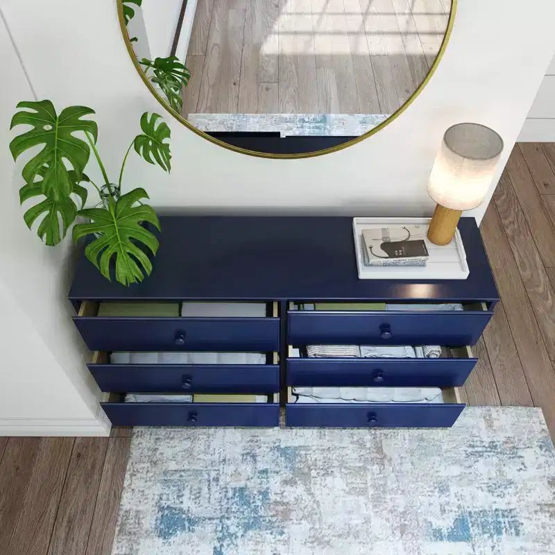 Commode en bois massif classique, commode de rangement pour chambre à coucher