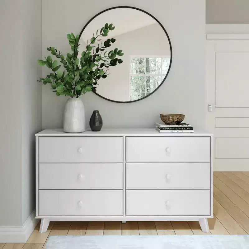 Commode en bois massif classique, commode de rangement pour chambre à coucher