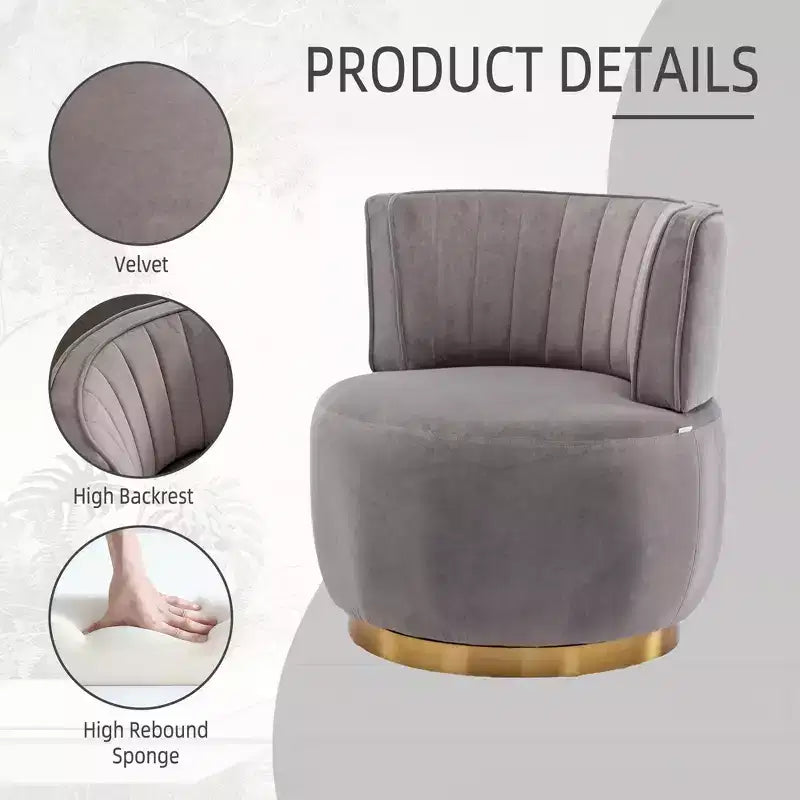 Fauteuil rond en velours