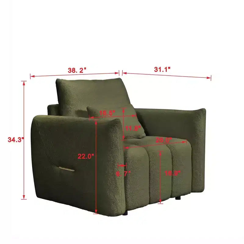 Fauteuil Lounge Contemporain en Tissu Teddy