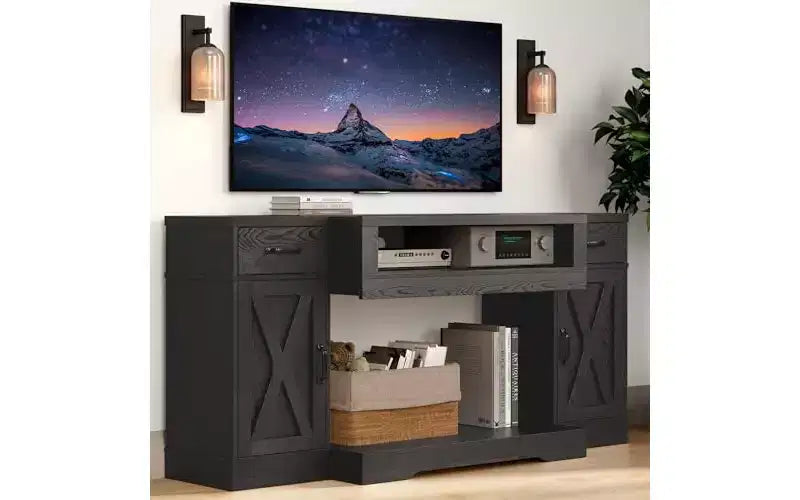 Meuble TV rustique avec console média