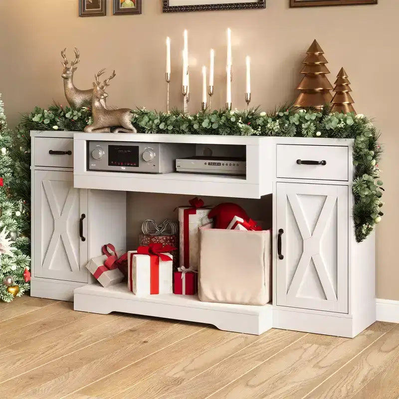 Meuble TV rustique avec console média